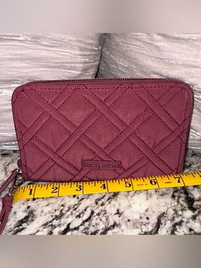 Vera Bradley Quilted Zip Wallet in Deep Plum